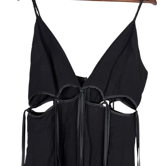 Just Bee Queen Black Dress with Tie-Back Sz medium - Picture 4 of 13